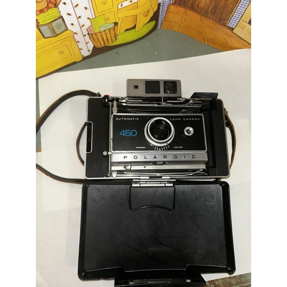 Vintage Polaroid Countdown 90 Automatic Land Camera External Flash Case Untested